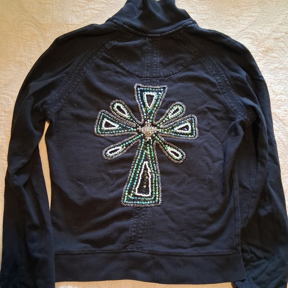 Twisted Heart Y2K EMBELLISH zip Up Sweater